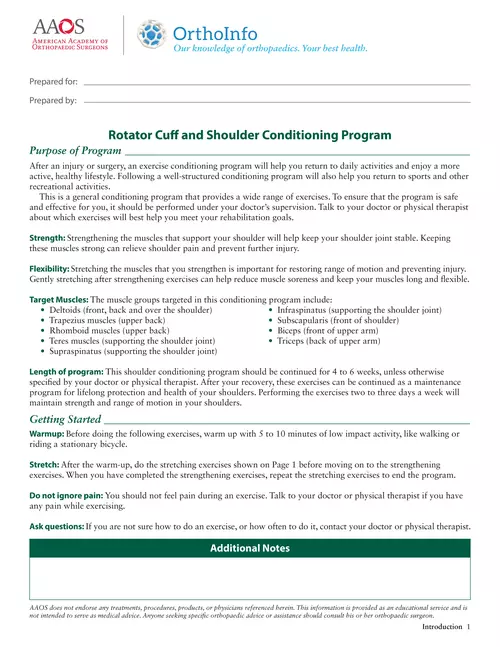 Rotator Cuff and Shoulder Conditioning Program - OrthoInfo