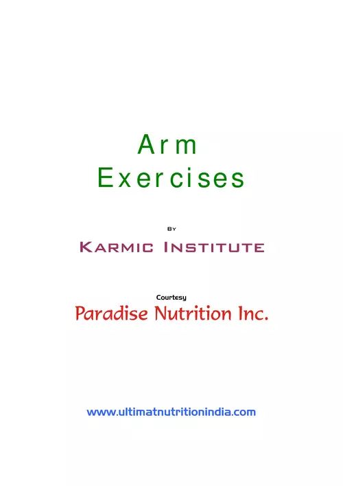 Arm Exercises - Ultimate Nutrition
