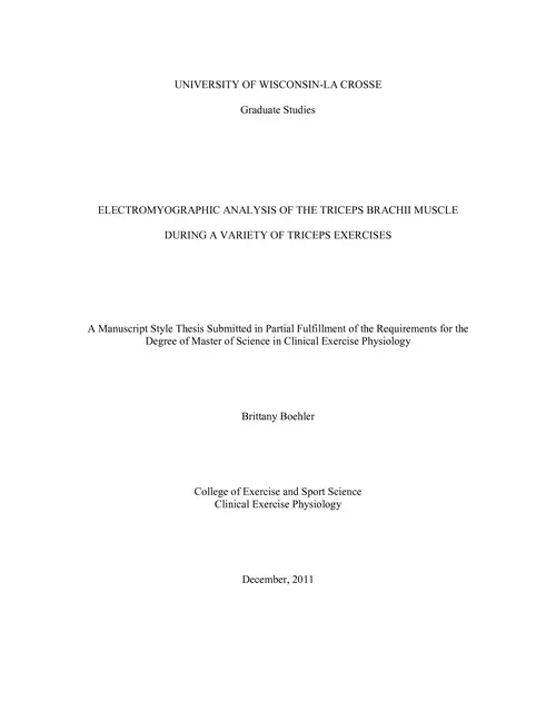 electromyographic analysis of the triceps brachii muscle during a