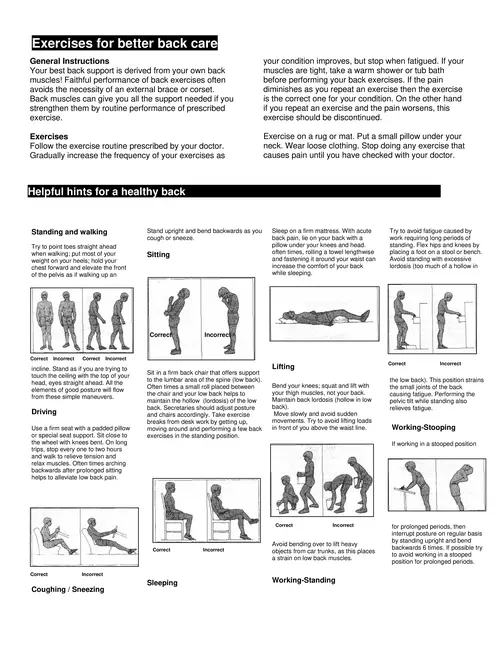 Exercises for better back care - Mount Sinai Hospital