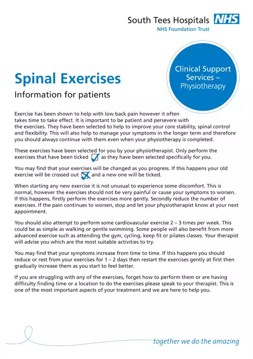  Spinal Exercises - South Tees Hospitals NHS Foundation Trust