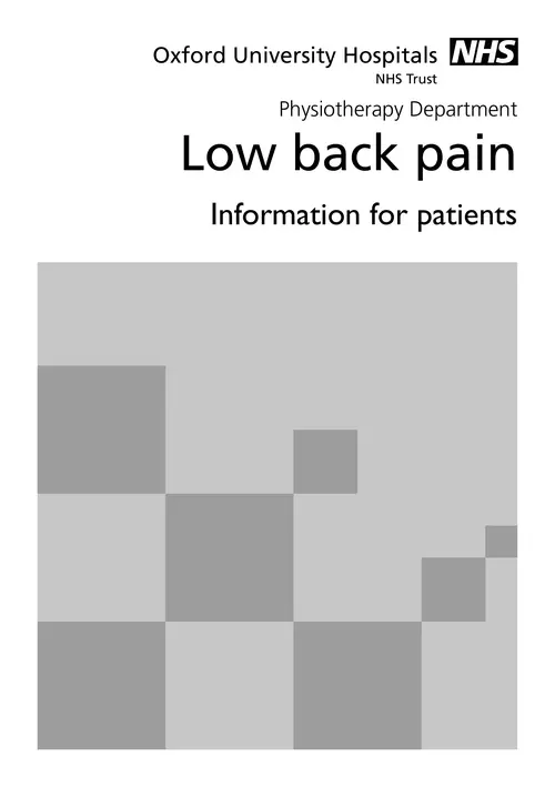 Low back pain - Oxford University Hospitals