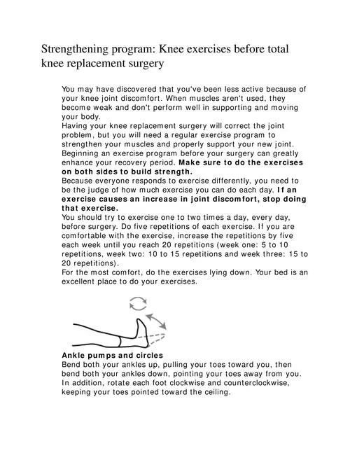  Knee Exercises before Total Knee Replacement Surgery