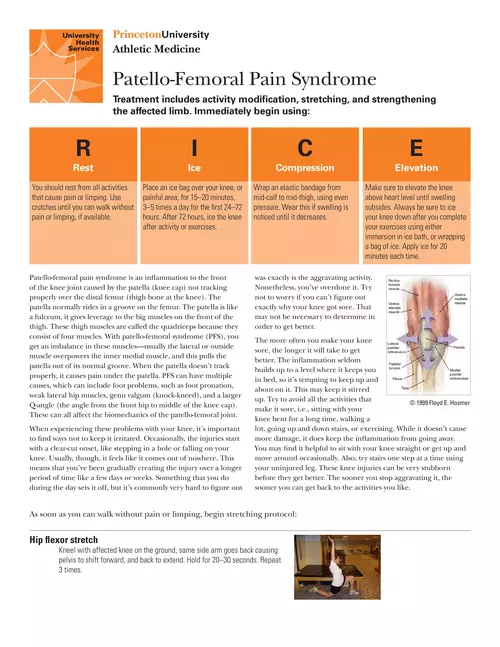  Patello-Femoral Pain Syndrome