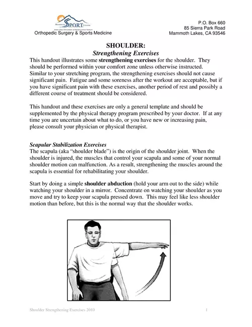 SHOULDER: Strengthening Exercises - Mammoth Orthopedic Institute