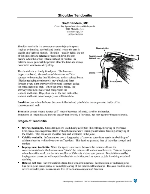 Shoulder Tendonitis - Center For Sports Medicine & Orthopaedics