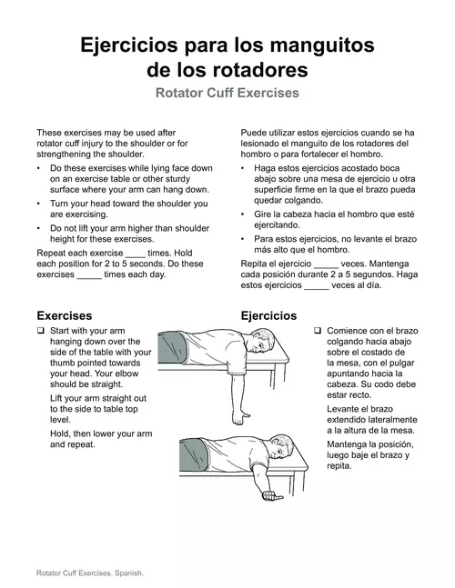 Rotator Cuff Exercises - Spanish - Health Information Translations